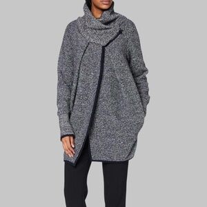 MODA ITALIA Wool Blend Cocoon Funnel Neck Lagenlook Coatigan MADE IN ITALY Sz L